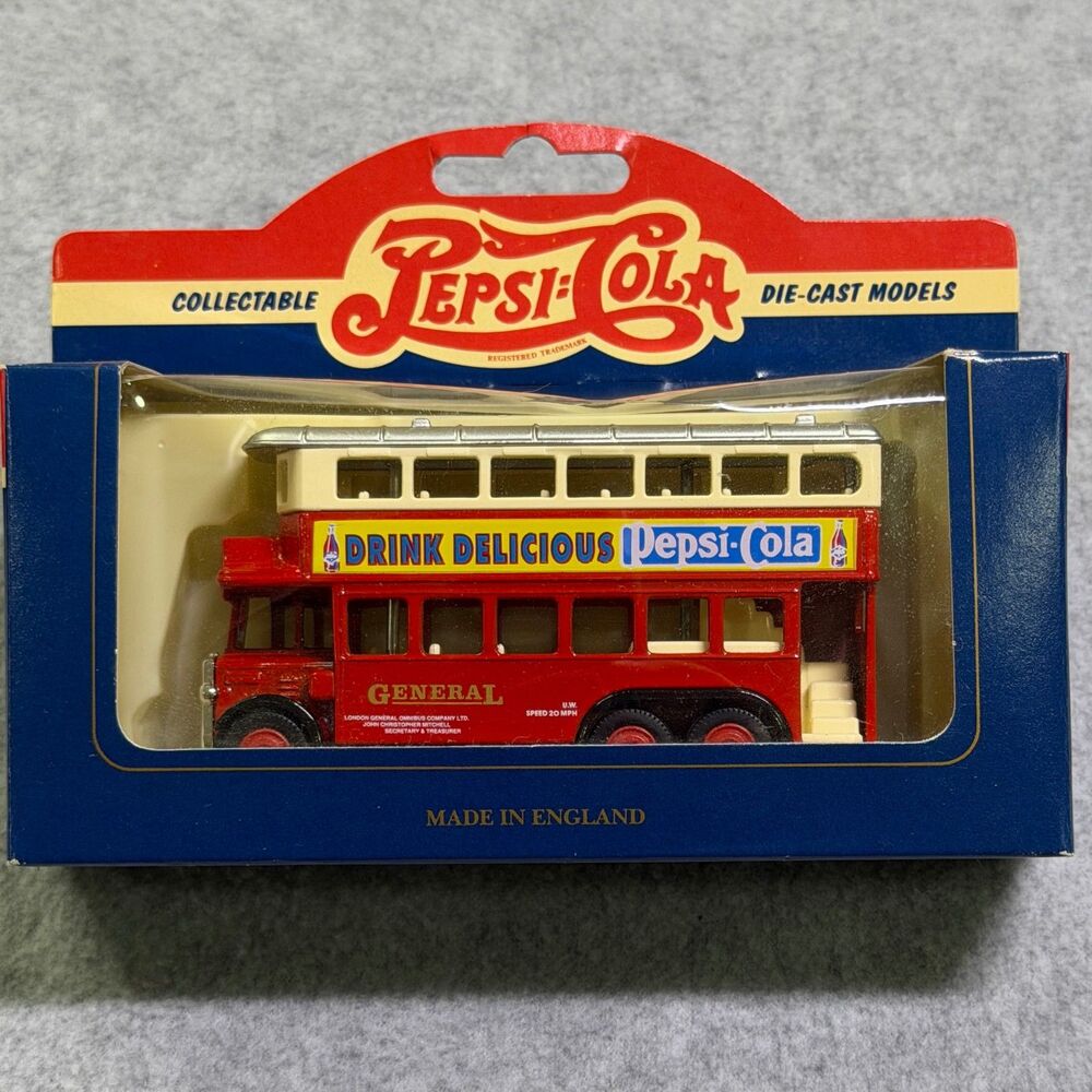 Lledo Days Gone Pepsi-Cola 1931 AEC Renown Double Deck Bus 49009 Diecast